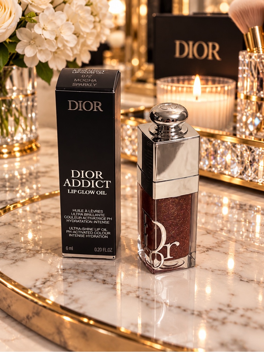 Dior Lip Glow Oil — Mocha Sparkly Brown Gloss